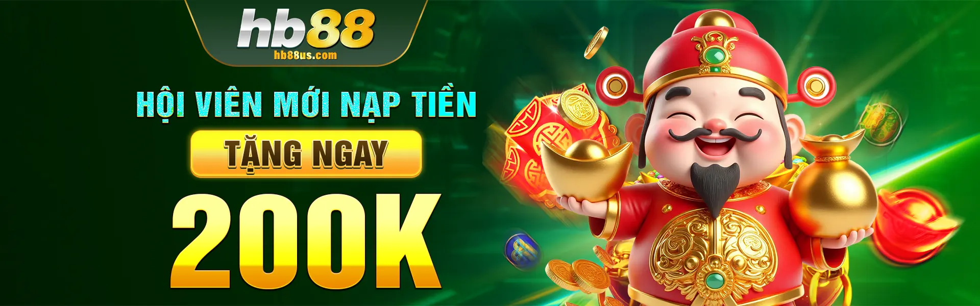 HB88 banner nạp tiền hội viên mới tặng 200k